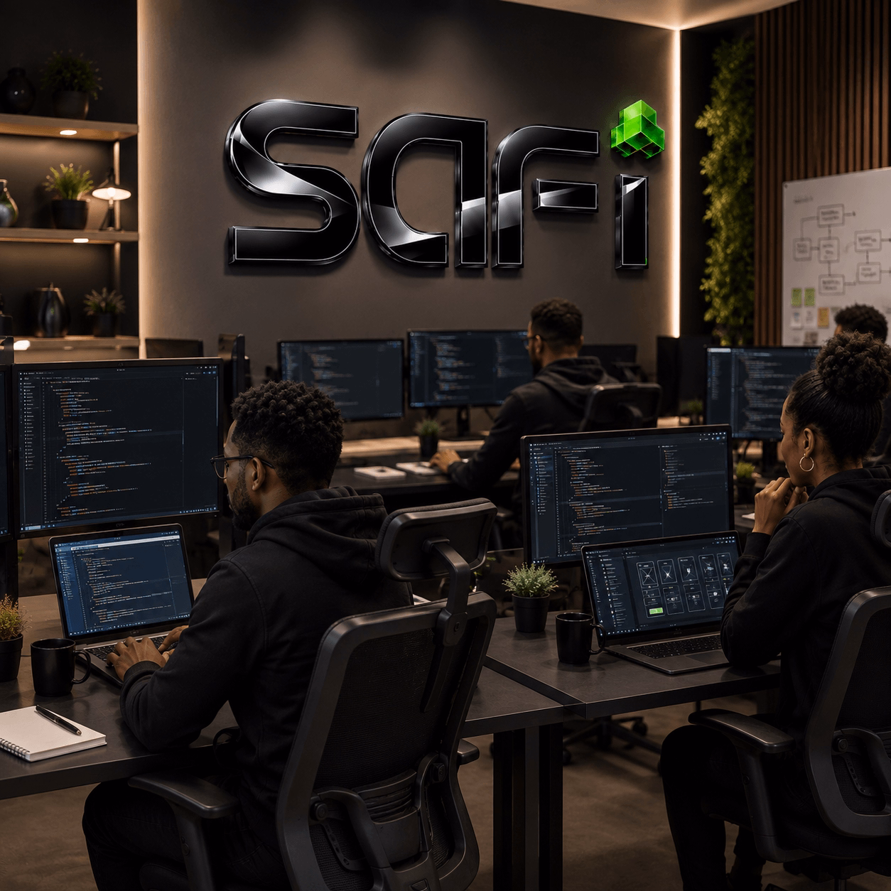 Safi Technologies developers building SaaS platforms in the Dar es Salaam office